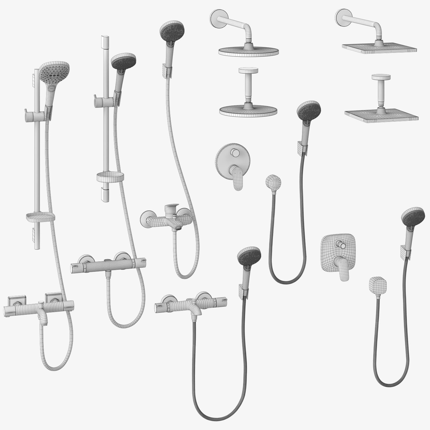 Faucets and shower systems Hansgrohe set 162 3D model_28
