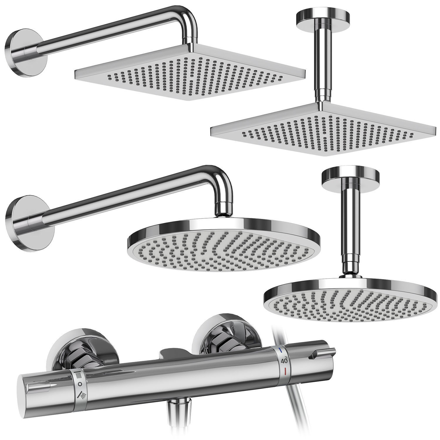 Faucets and shower systems Hansgrohe set 162 3D model_2