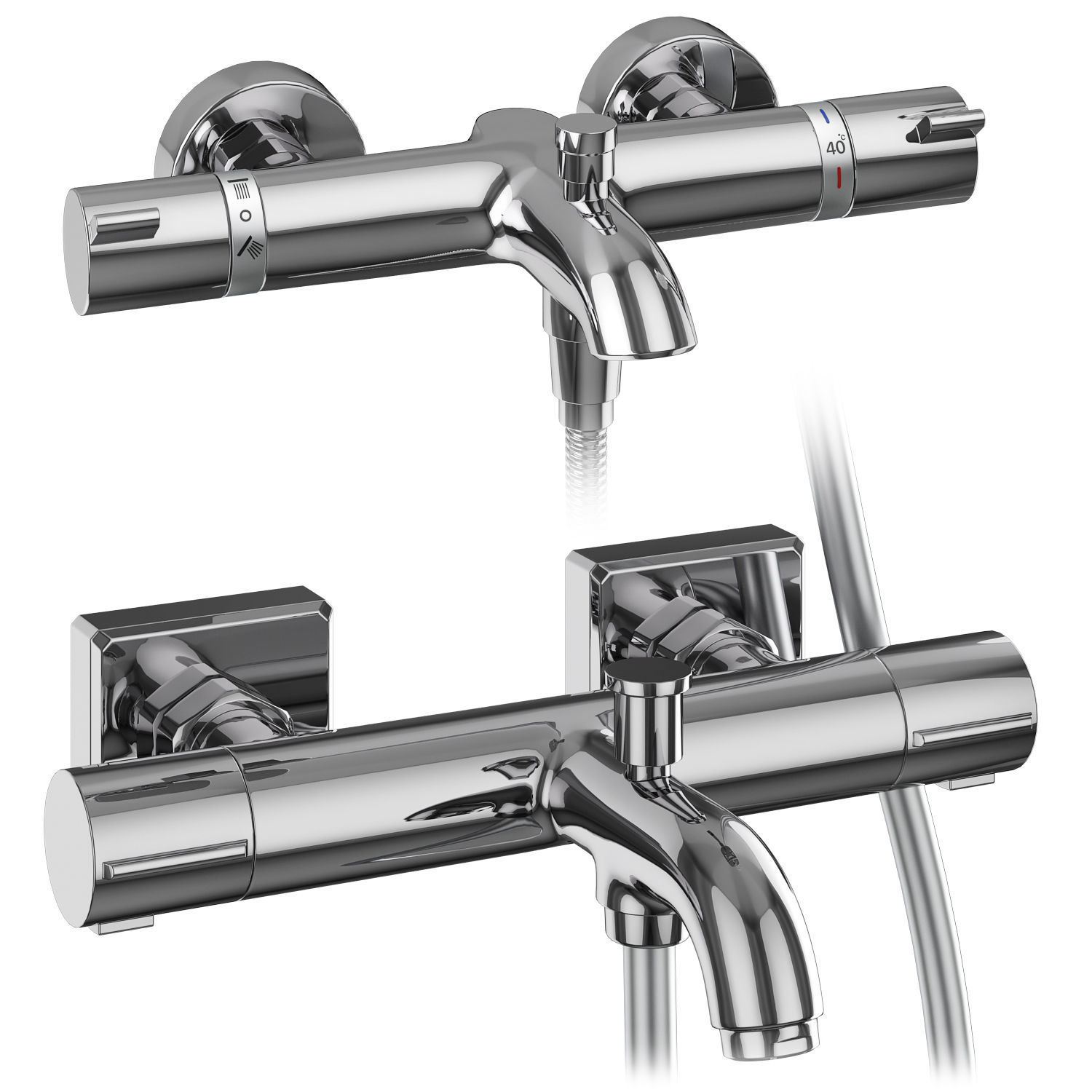 Faucets and shower systems Hansgrohe set 162 3D model_4