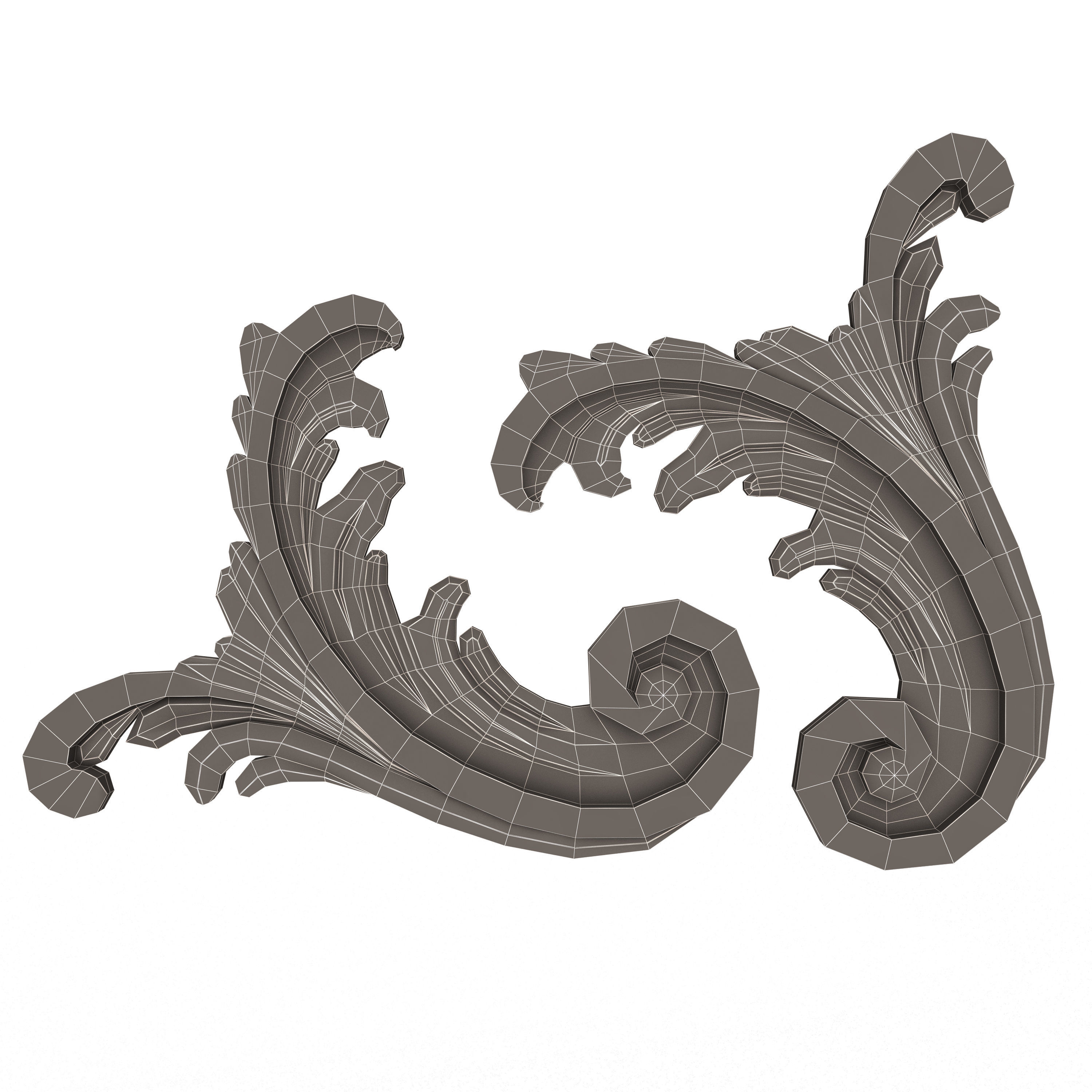 Collection of 33 Classic Carvings 03 Low-poly 3D model_124