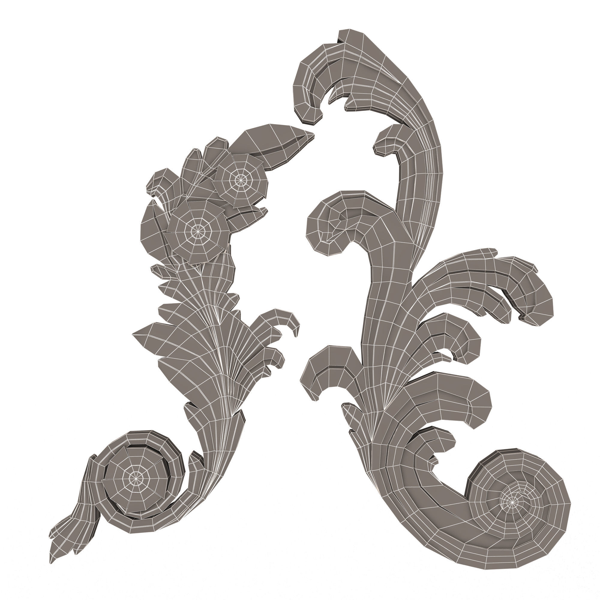 Collection of 33 Classic Carvings 03 Low-poly 3D model_92