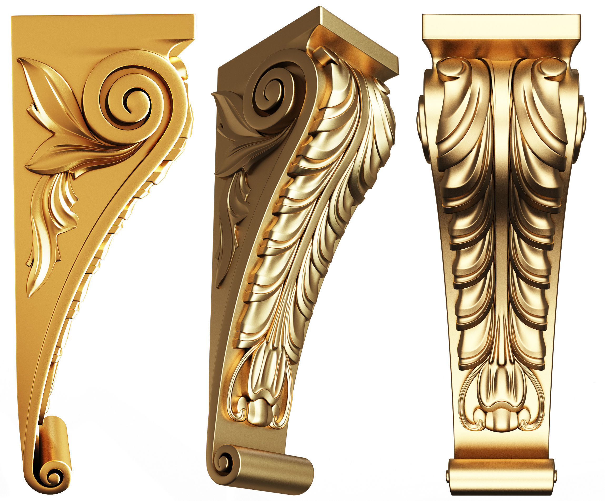 Collection of 33 Classic Carvings 03 Low-poly 3D model_16