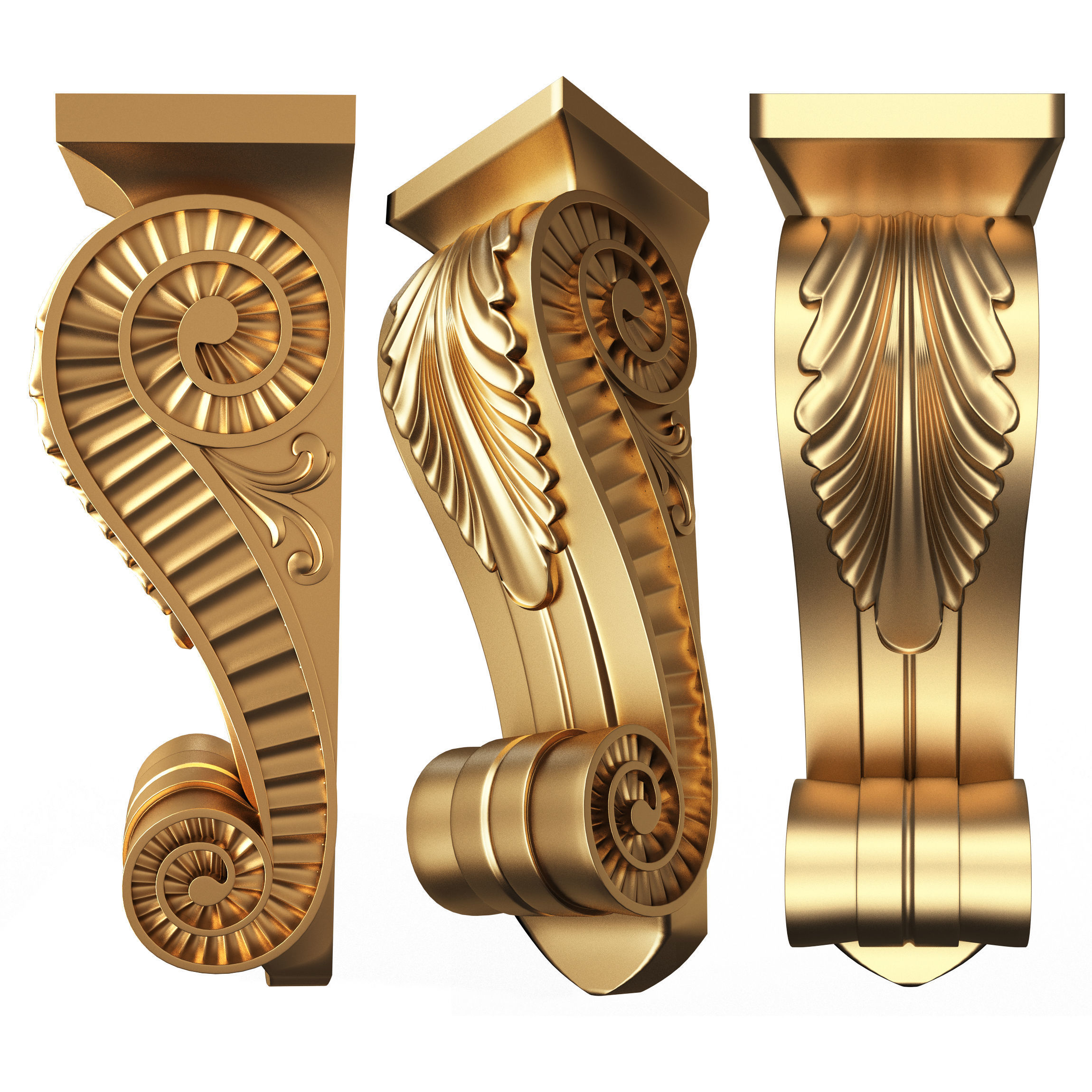 Collection of 33 Classic Carvings 03 Low-poly 3D model_18