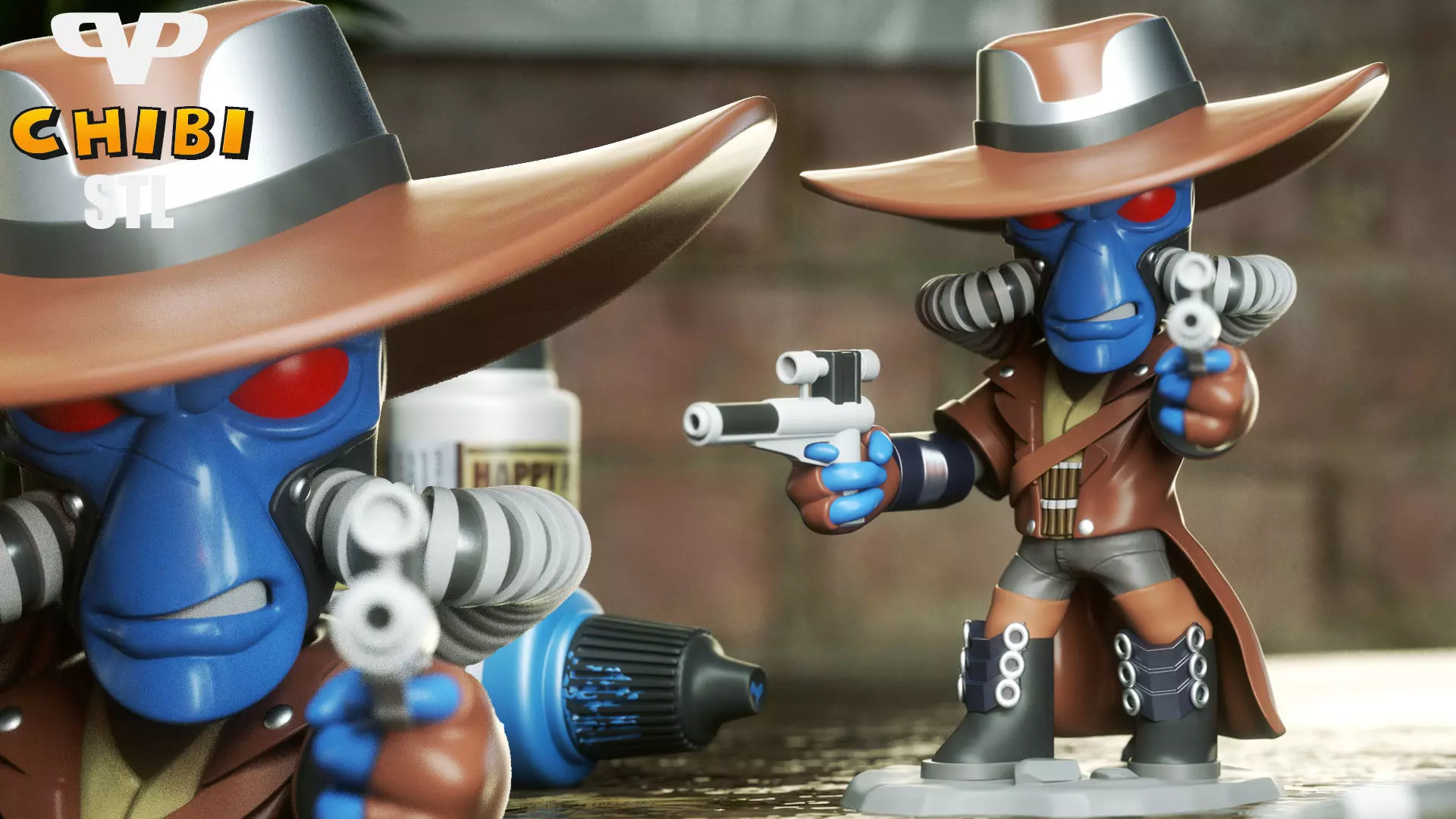 Cad Bane Chibi STL for 3D Printing ChibiSTL 3DXM 3D print model