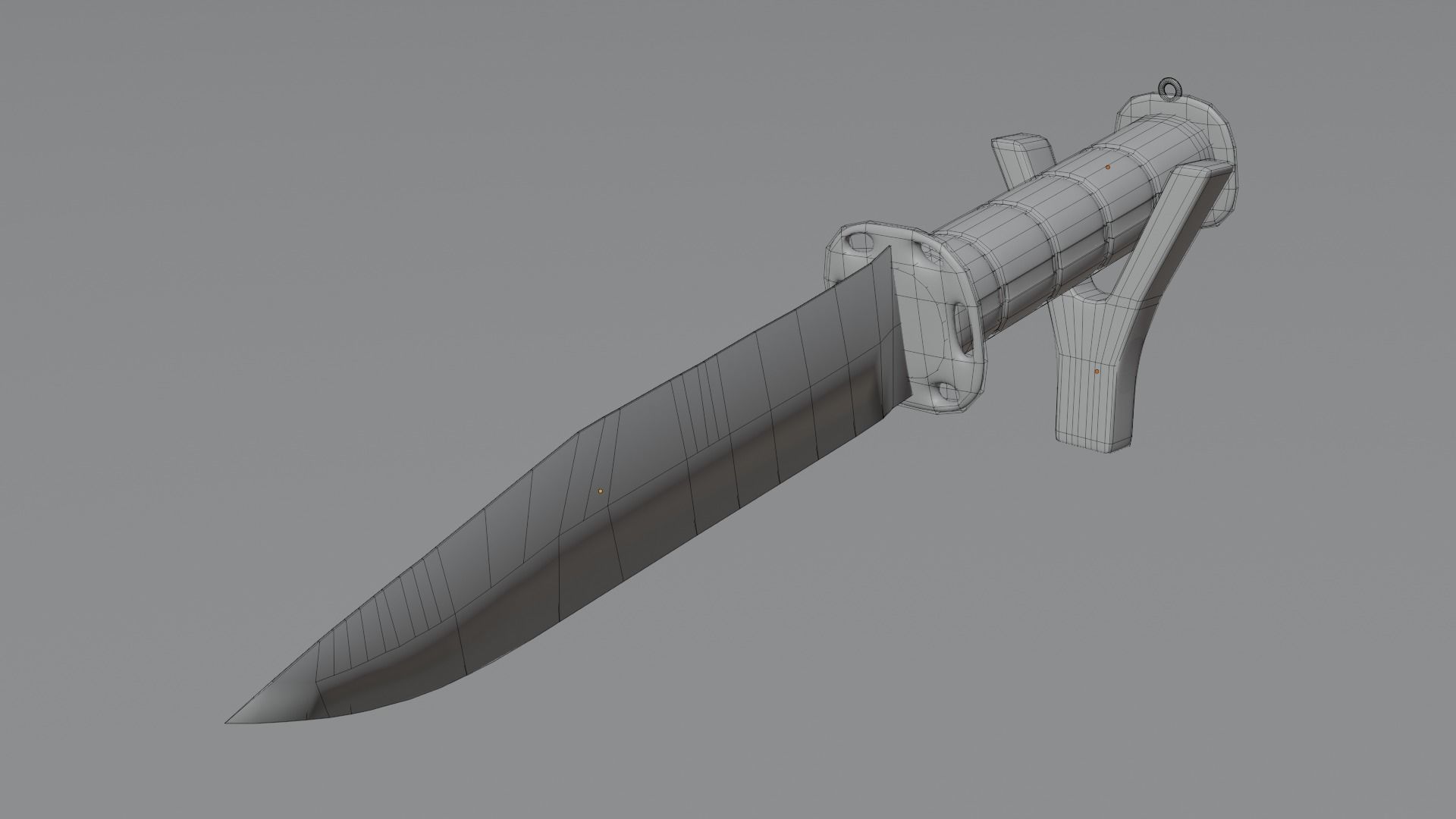 Knife M9 Black 3D model_2