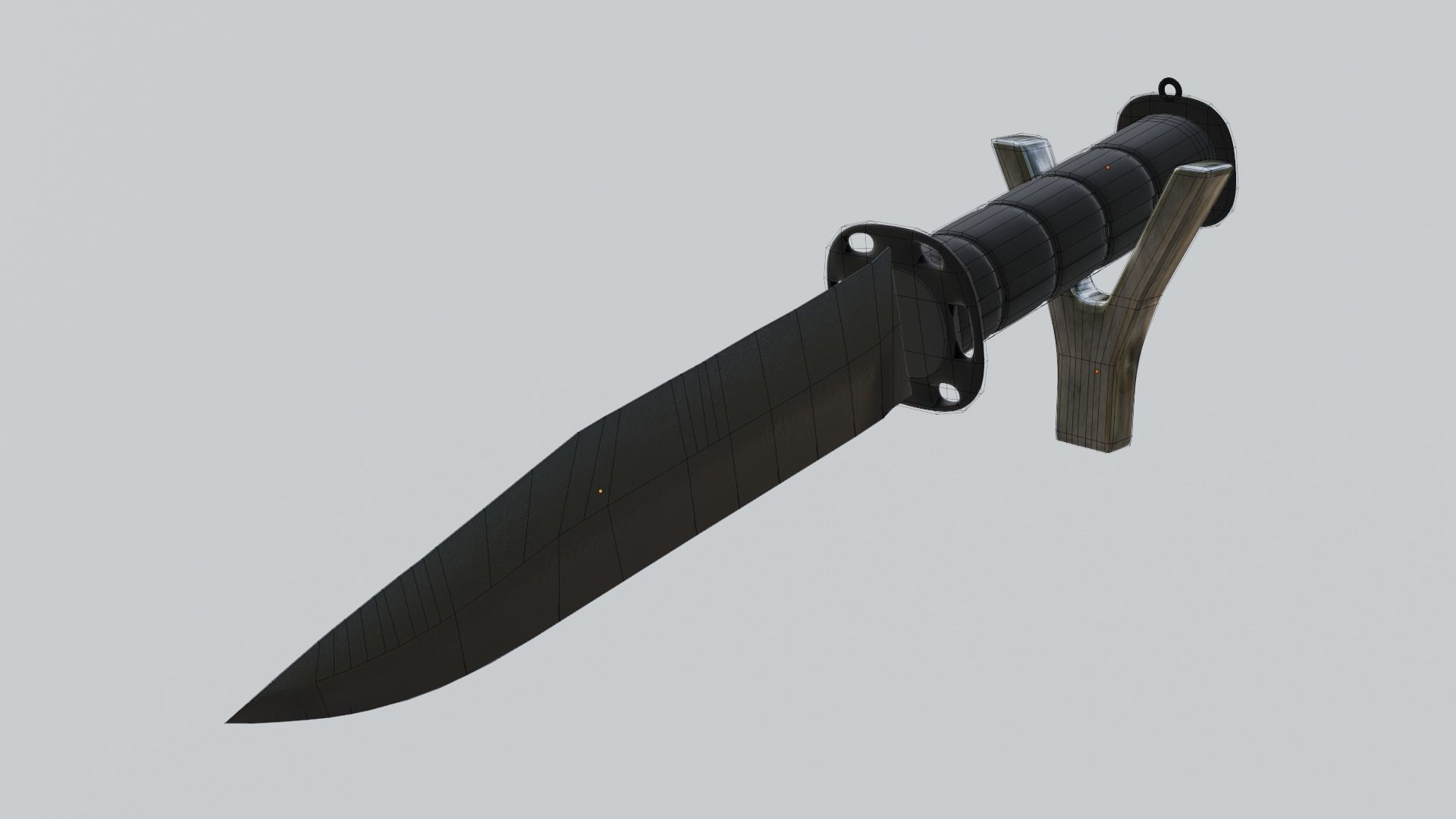 Knife M9 Black 3D model_3