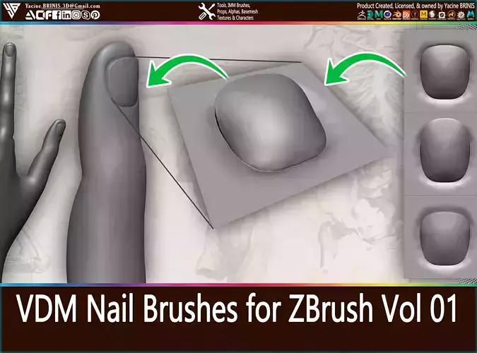 VDM Nail Brushes for ZBrush Vol 01