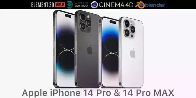 Apple iPhone 14 Pro and 14 Pro MAX 3D model
