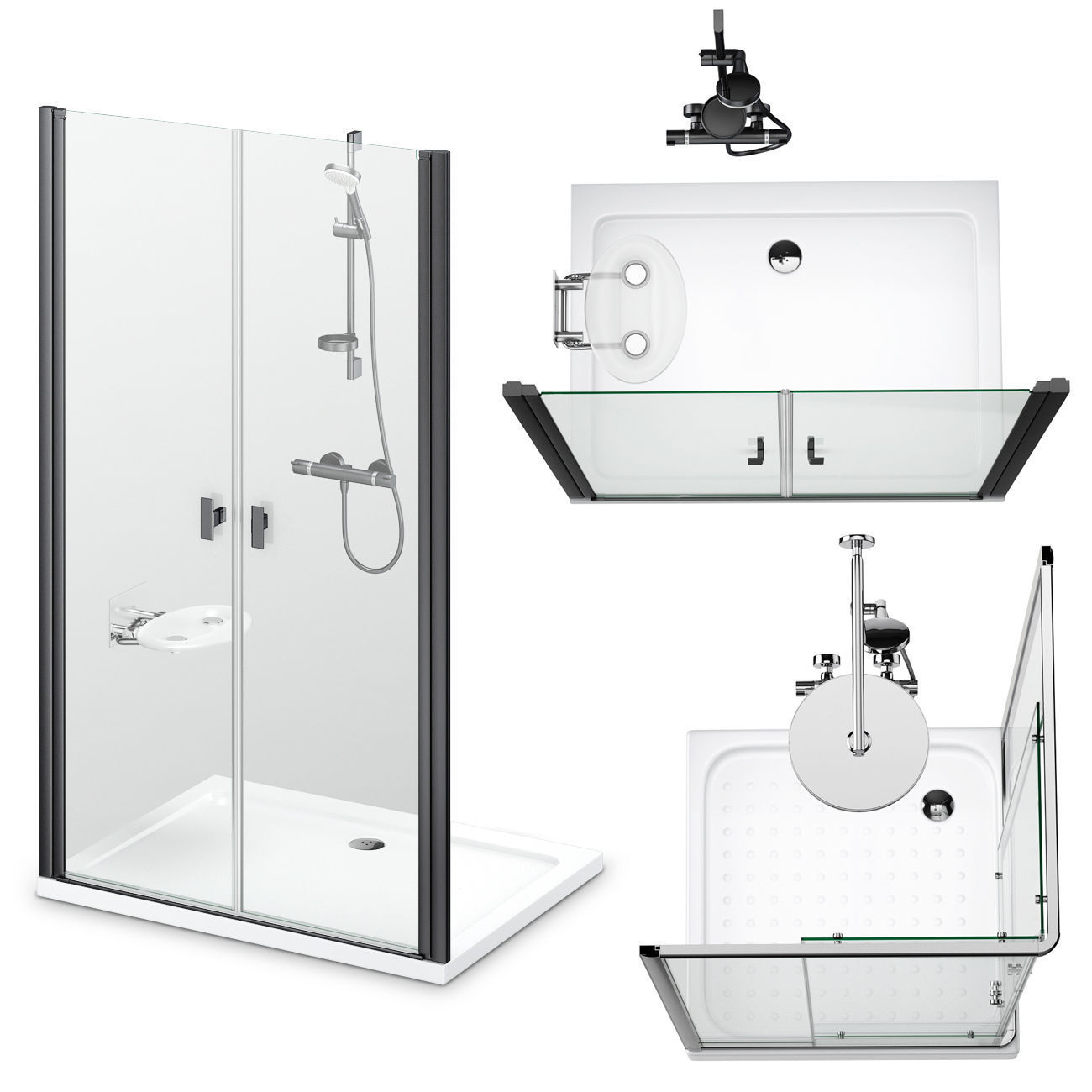 Cabin showers Radaway set 163 3D model_4