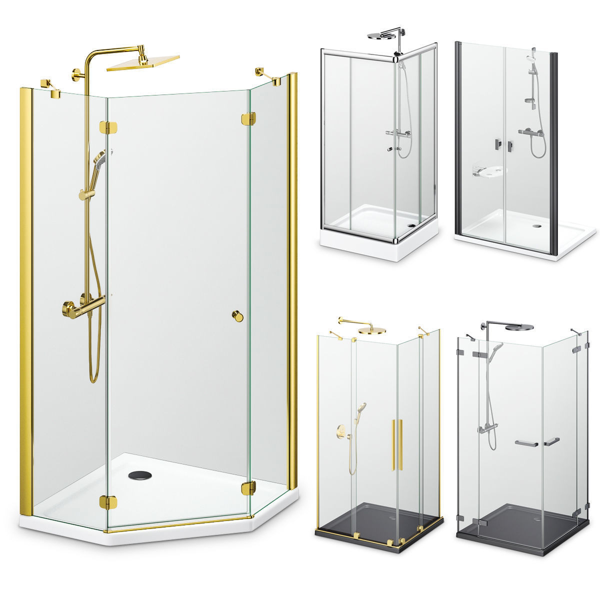 Cabin showers Radaway set 163 3D model_1