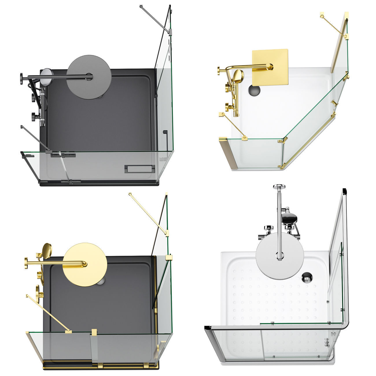 Cabin showers Radaway set 163 3D model_5