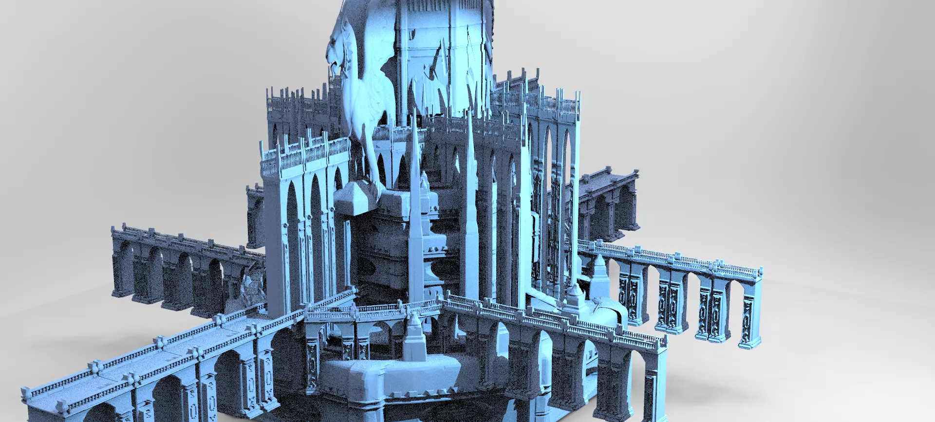 Medieval Lion Tower Fort designs 4 3D model