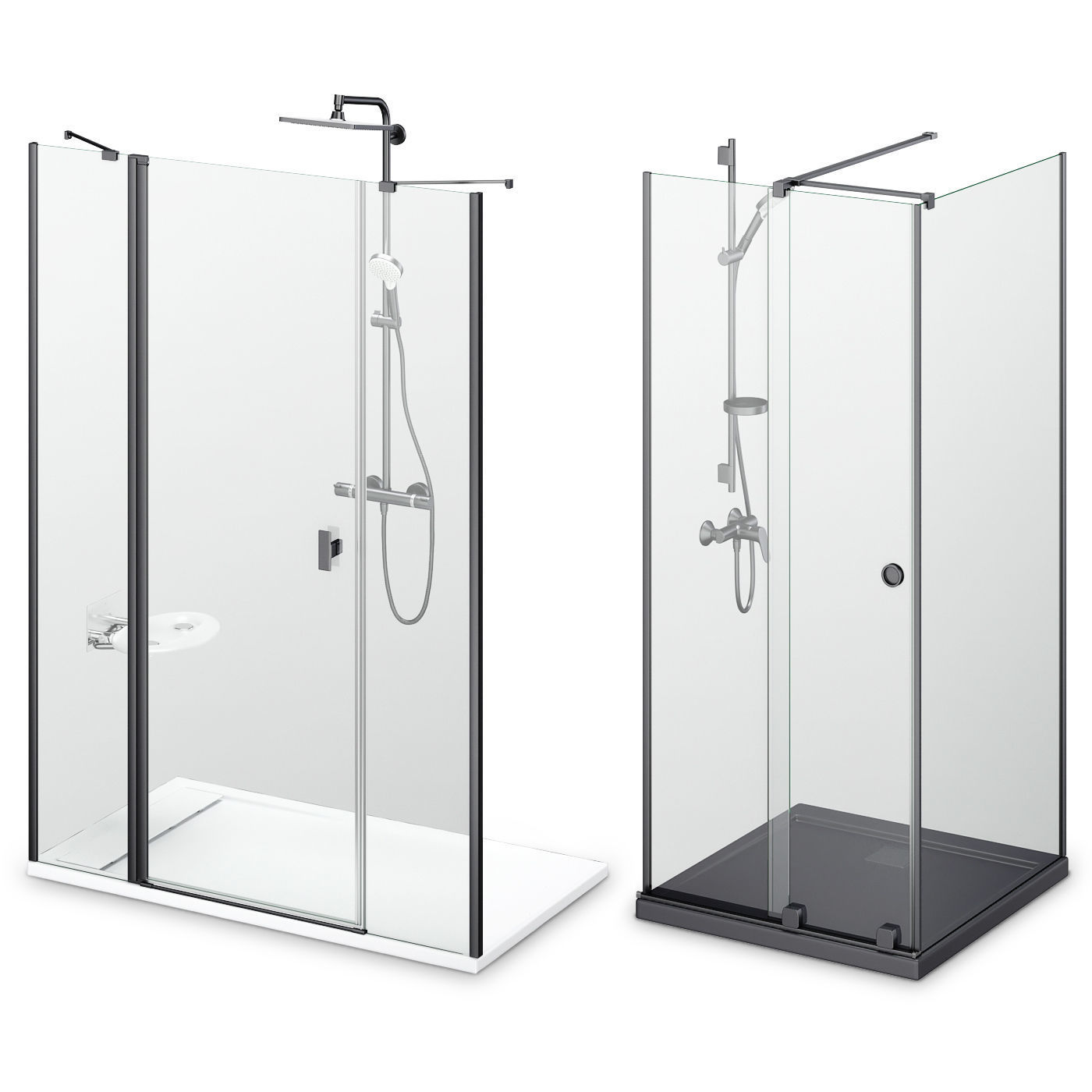 Cabin showers Radaway set 164 3D model_3
