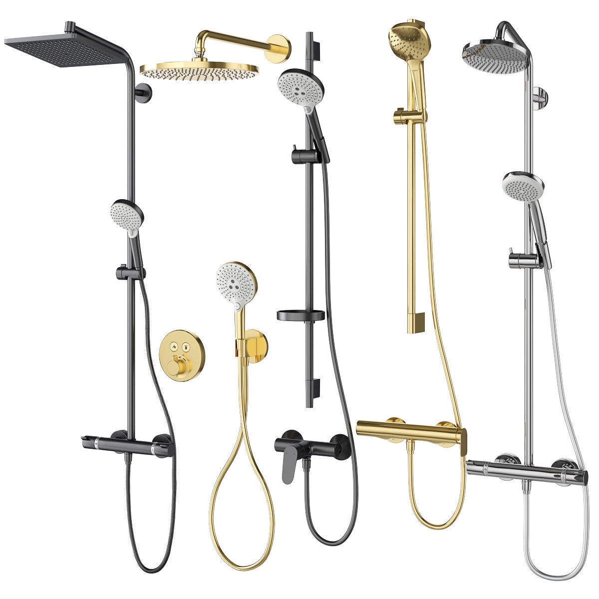 Cabin showers Radaway set 164 3D model_6