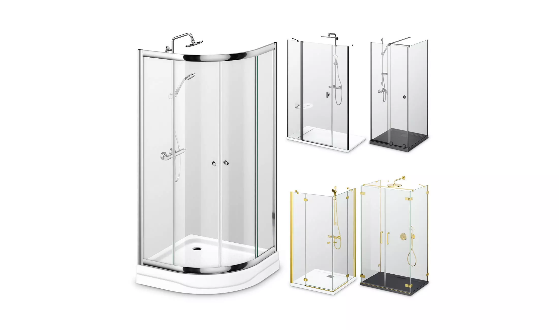 Cabin showers Radaway set 164 3D model_0