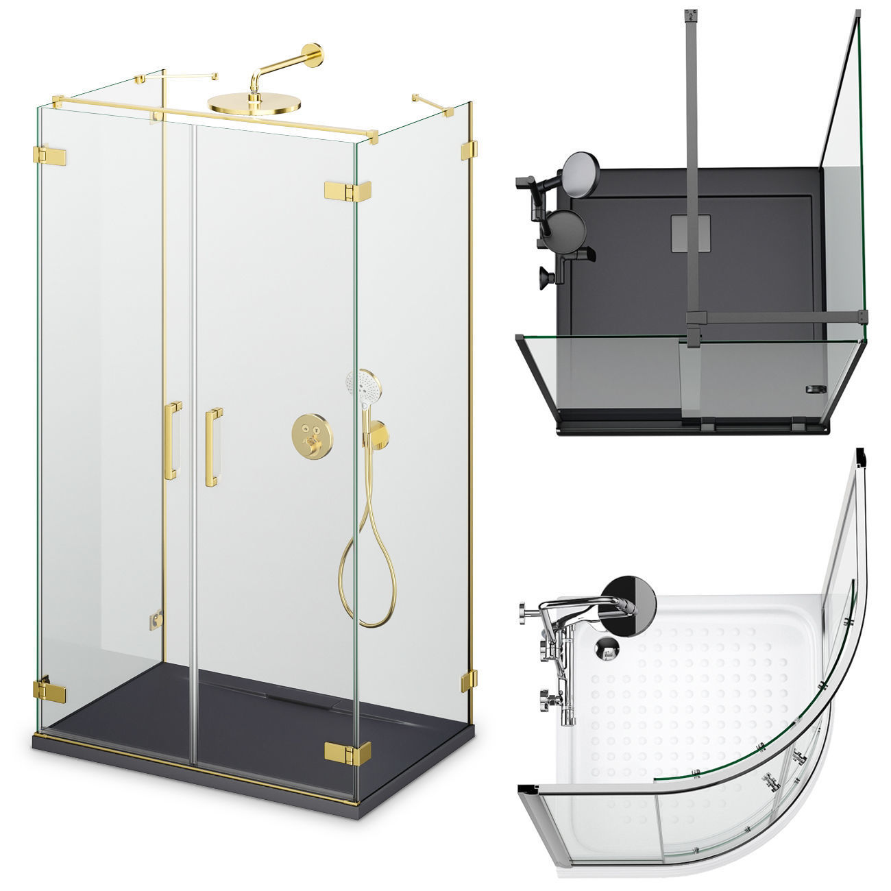 Cabin showers Radaway set 164 3D model_4