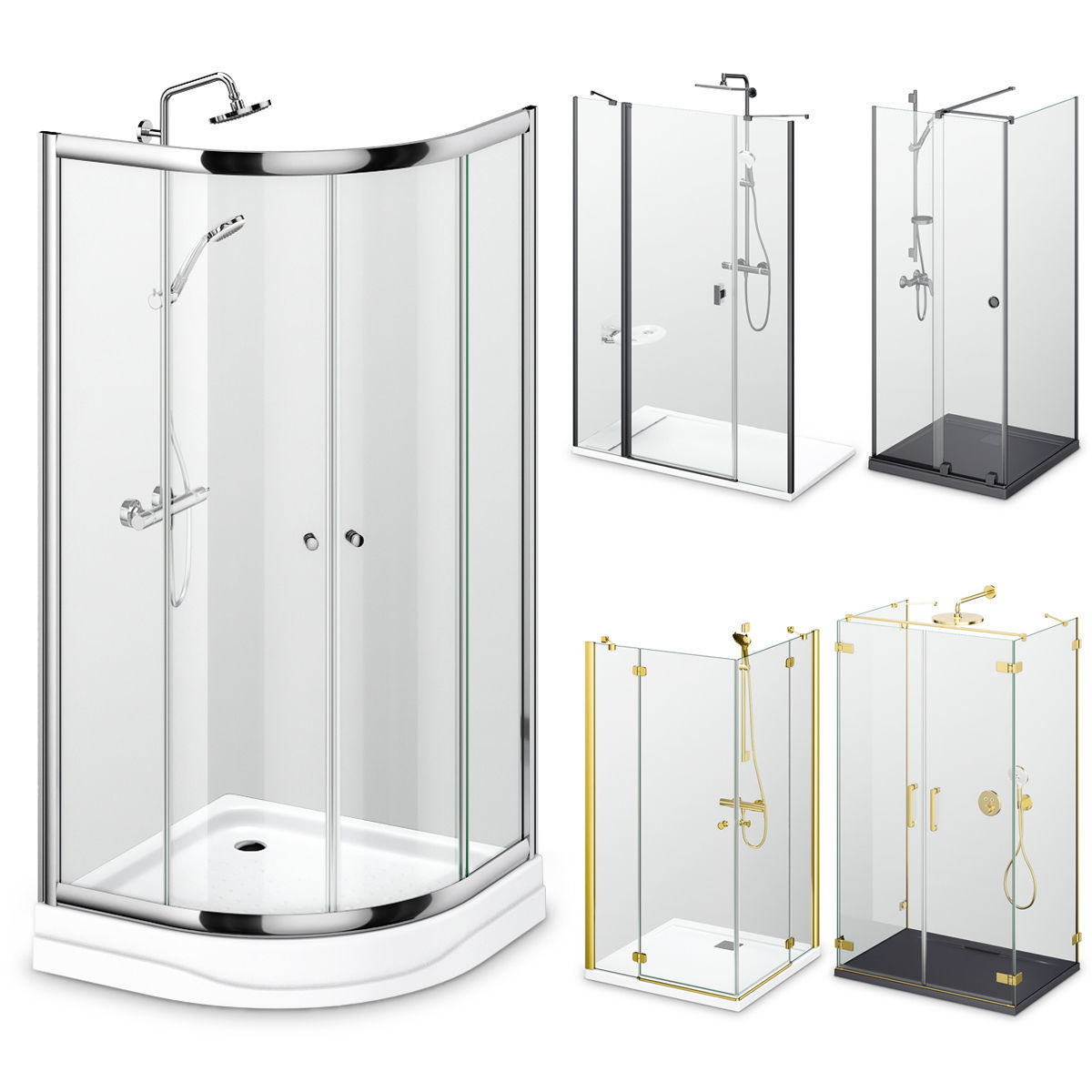 Cabin showers Radaway set 164 3D model_1