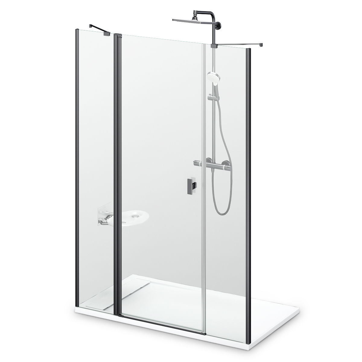 Cabin showers Radaway set 164 3D model_10