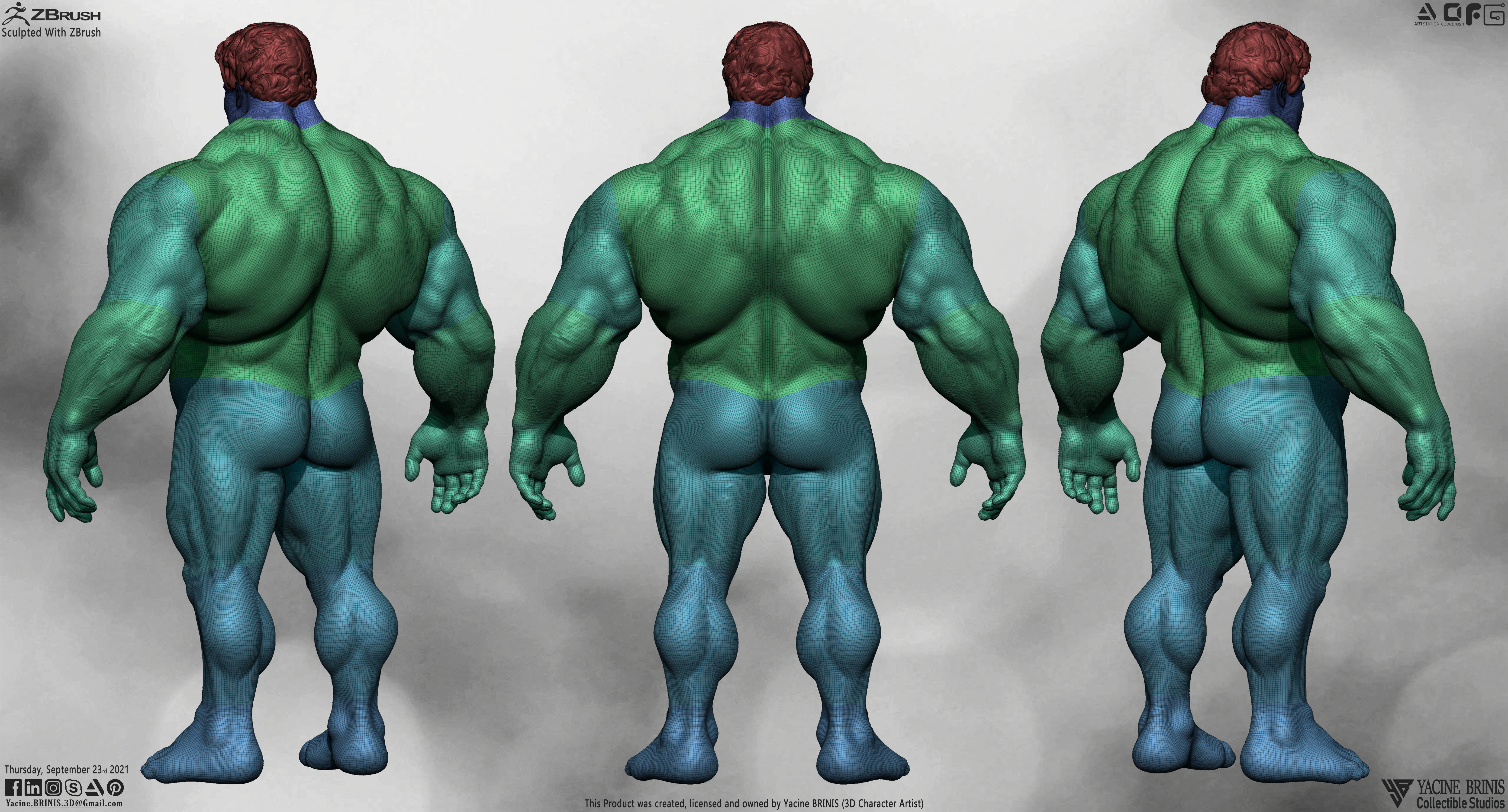 Super Human Base-mesh 3D Model Low-poly 3D model_3