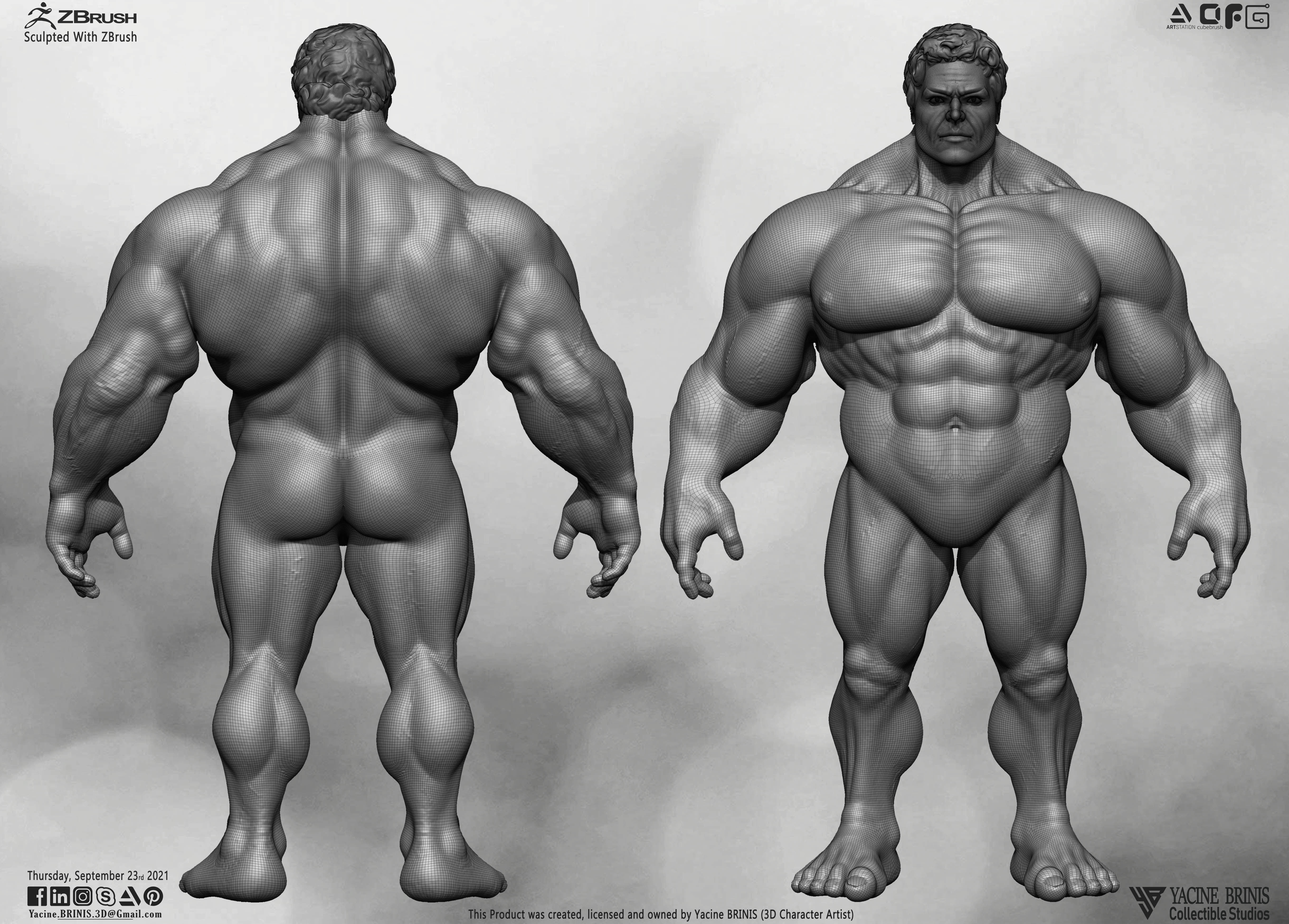 Super Human Base-mesh 3D Model Low-poly 3D model_8