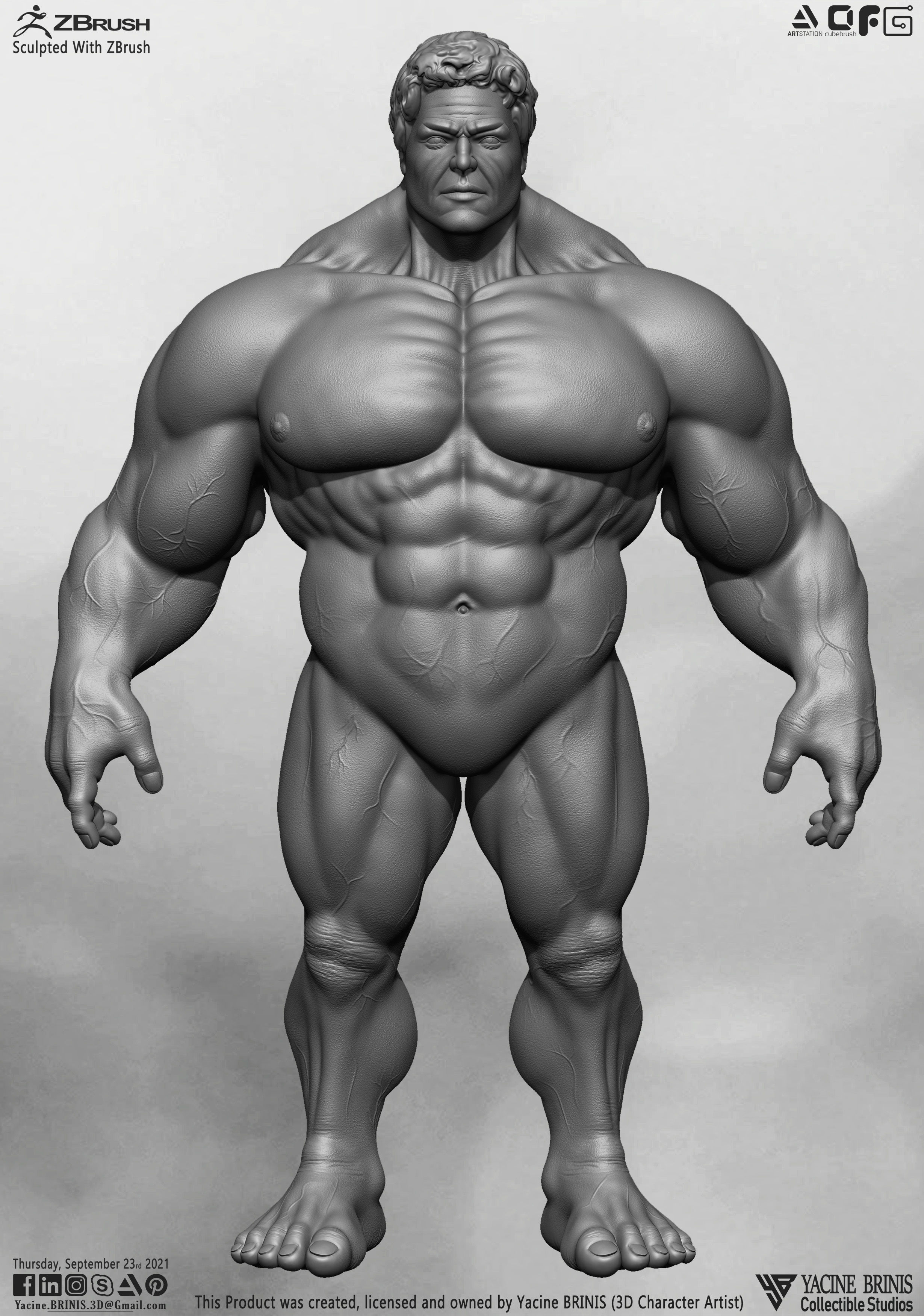 Super Human Base-mesh 3D Model Low-poly 3D model_10