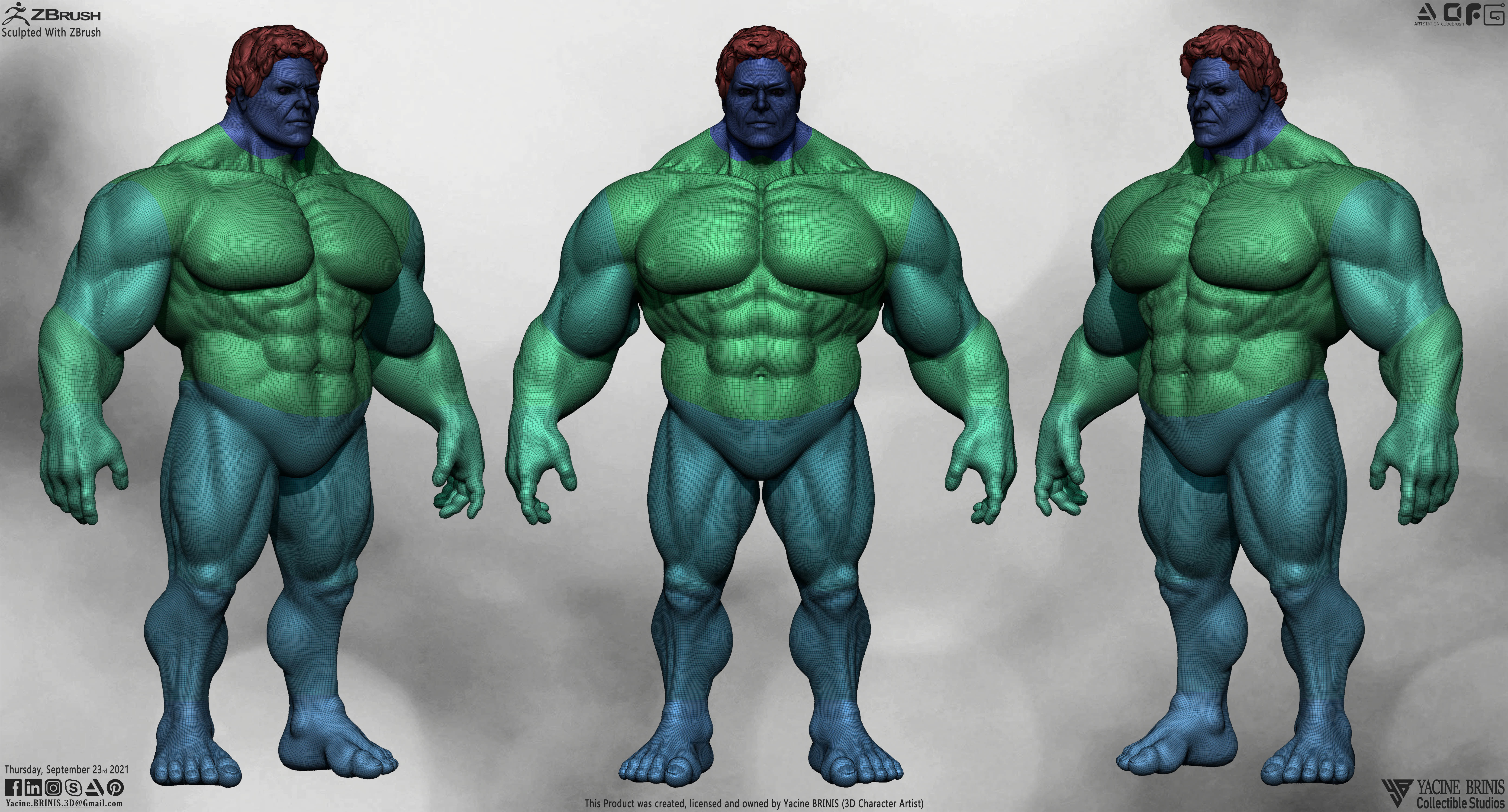 Super Human Base-mesh 3D Model Low-poly 3D model_4