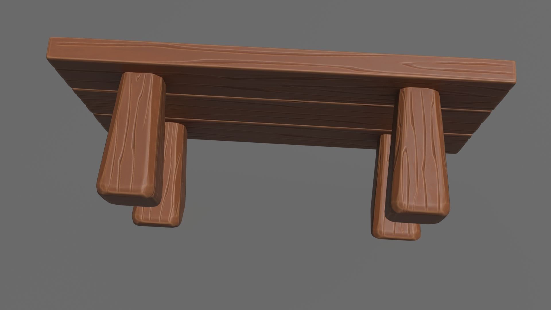 Medieval table Stylized 3D model_6