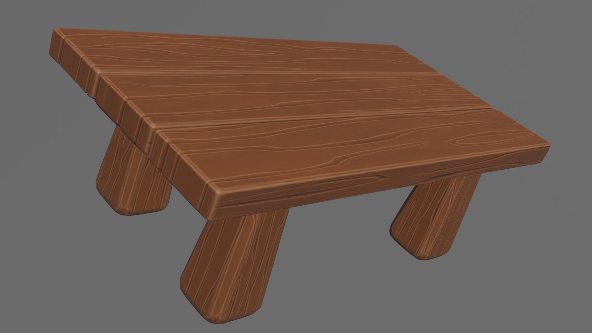 Medieval table Stylized 3D model_2