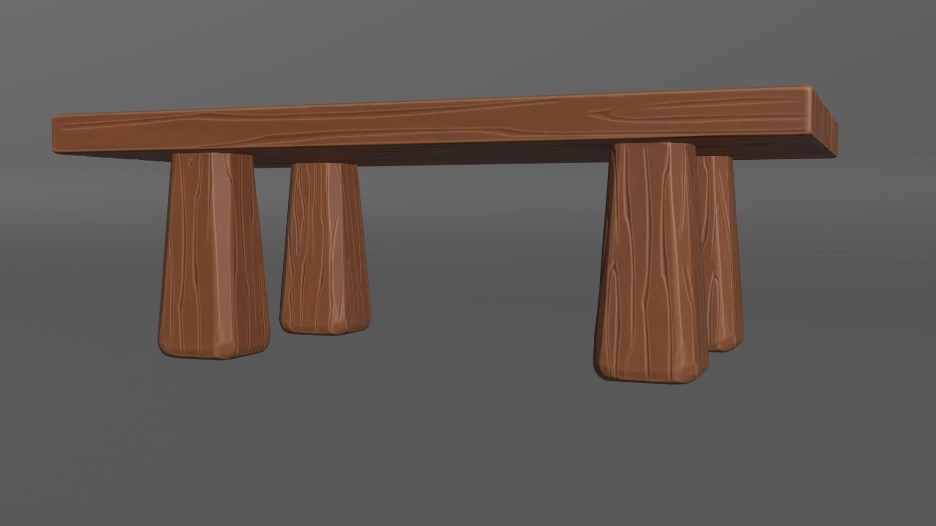 Medieval table Stylized 3D model_7