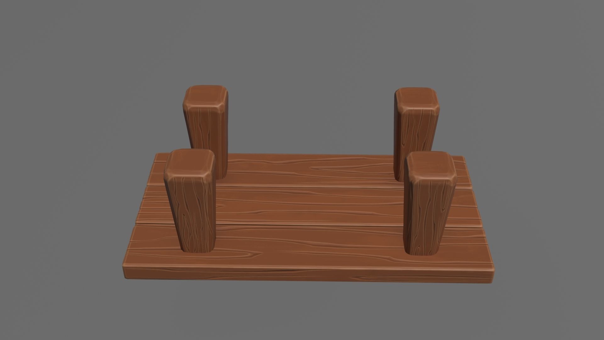 Medieval table Stylized 3D model_9