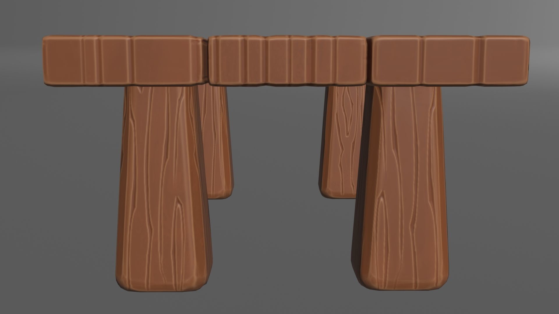 Medieval table Stylized 3D model_4