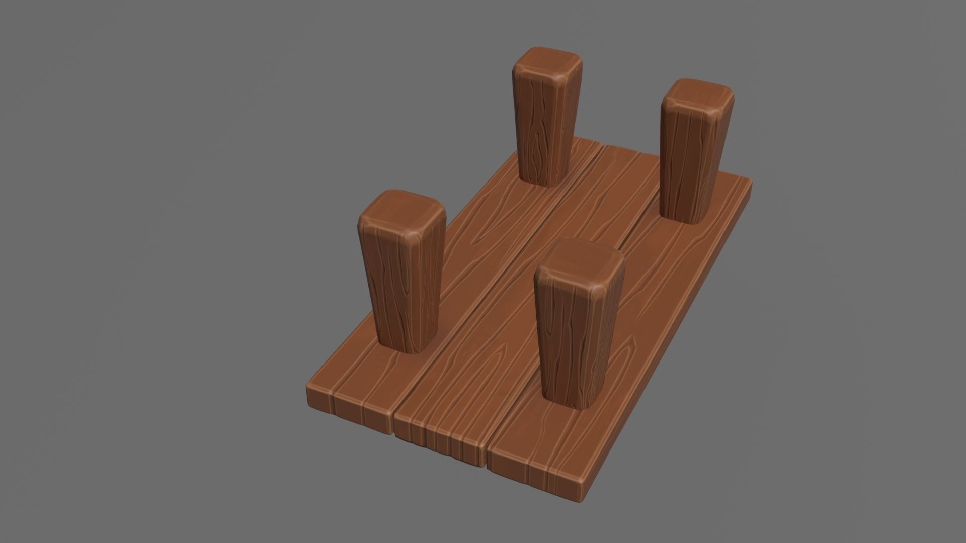 Medieval table Stylized 3D model_10