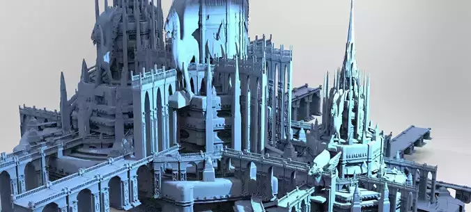 Medieval Lion Tower Fort designs 4 kit bash  3D model