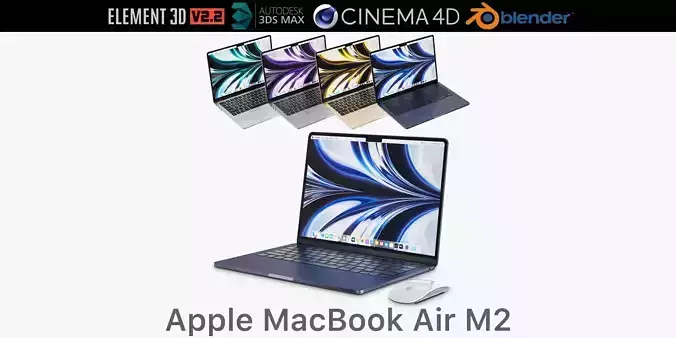 Apple MacBook Air M2 2022 3D model