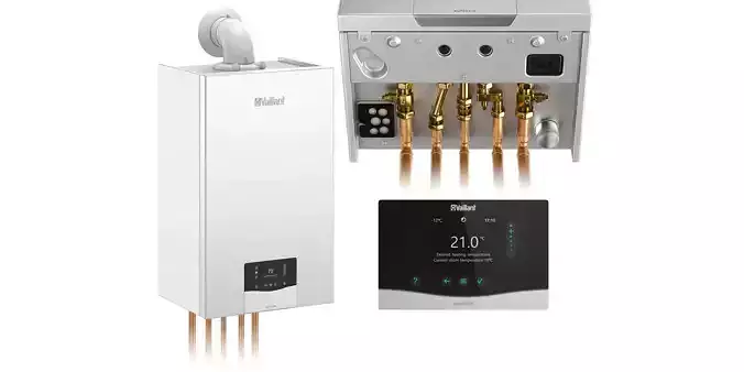 Gas boiler and sensoHOME VRT 380 Vaillant room regulator