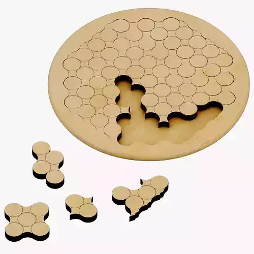 Wooden Circles Geometric Puzzle