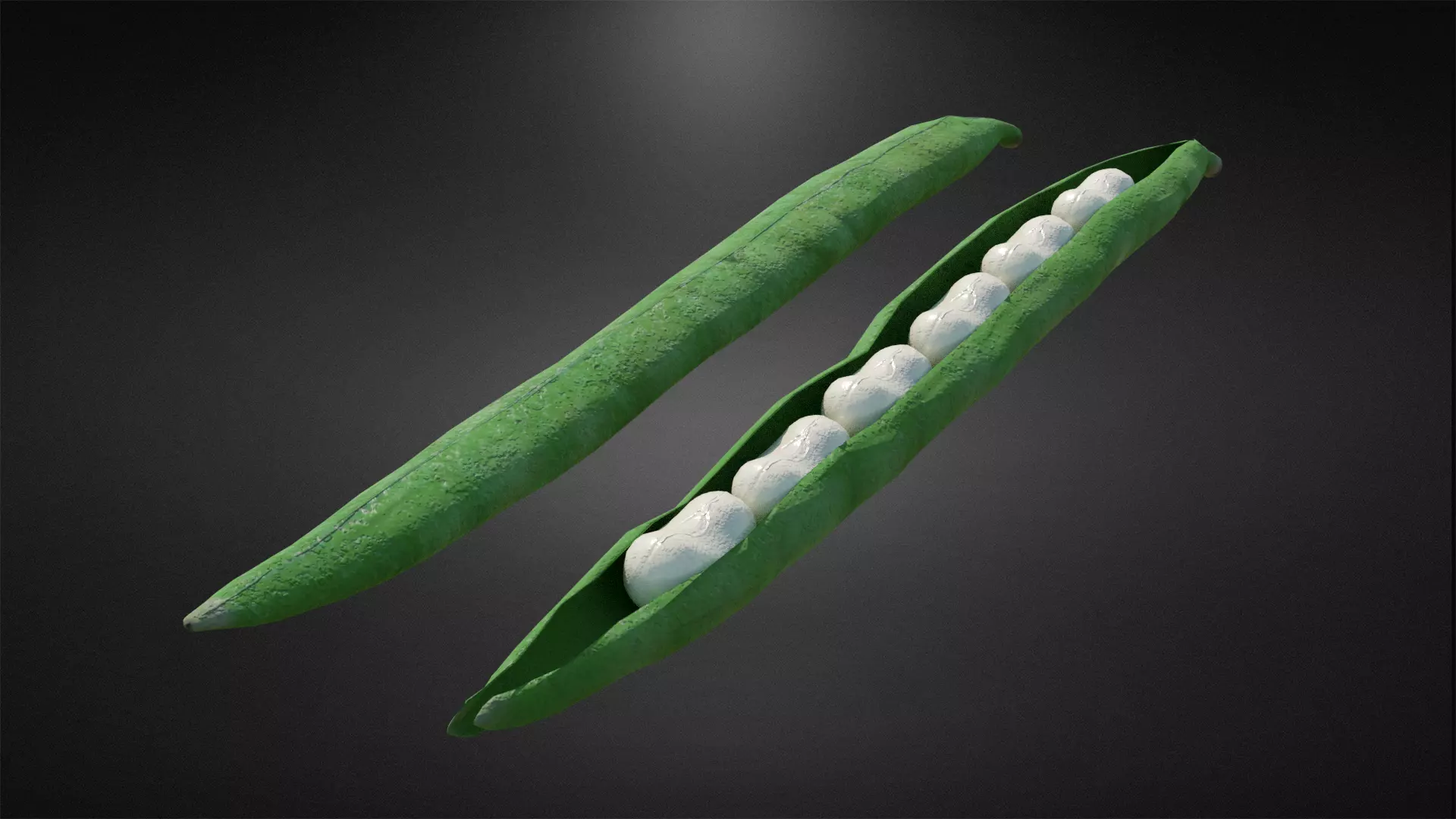 Haba - two peas in pod Low-poly 3D model