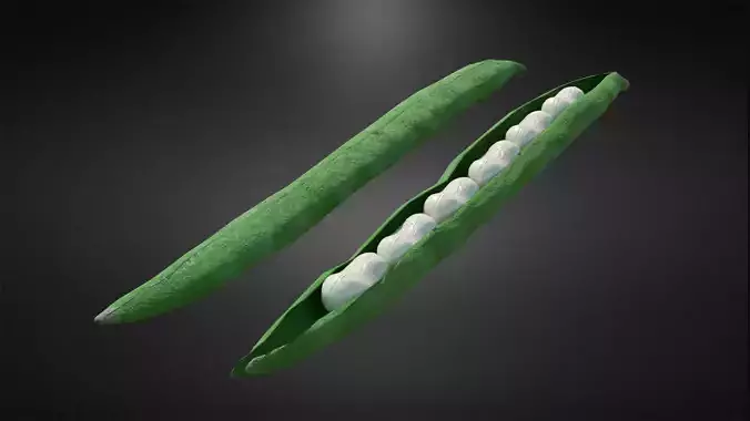 Haba - two peas in pod Low-poly 3D model