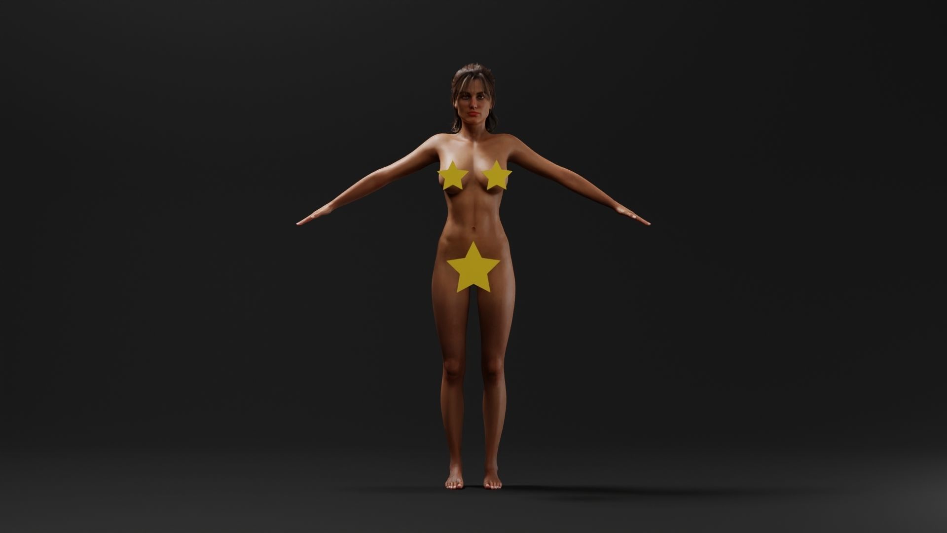 Realistic Female Character - Raven 3D model_2