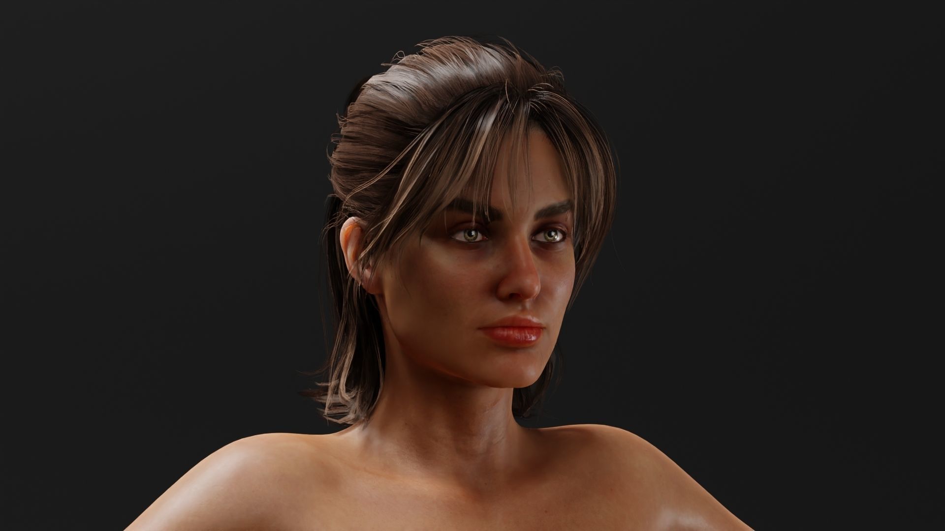 Realistic Female Character - Raven 3D model_1