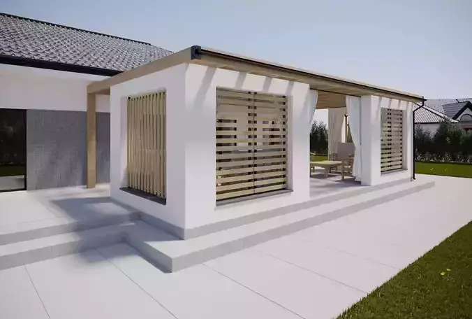  Wooden Alcove in Garden House