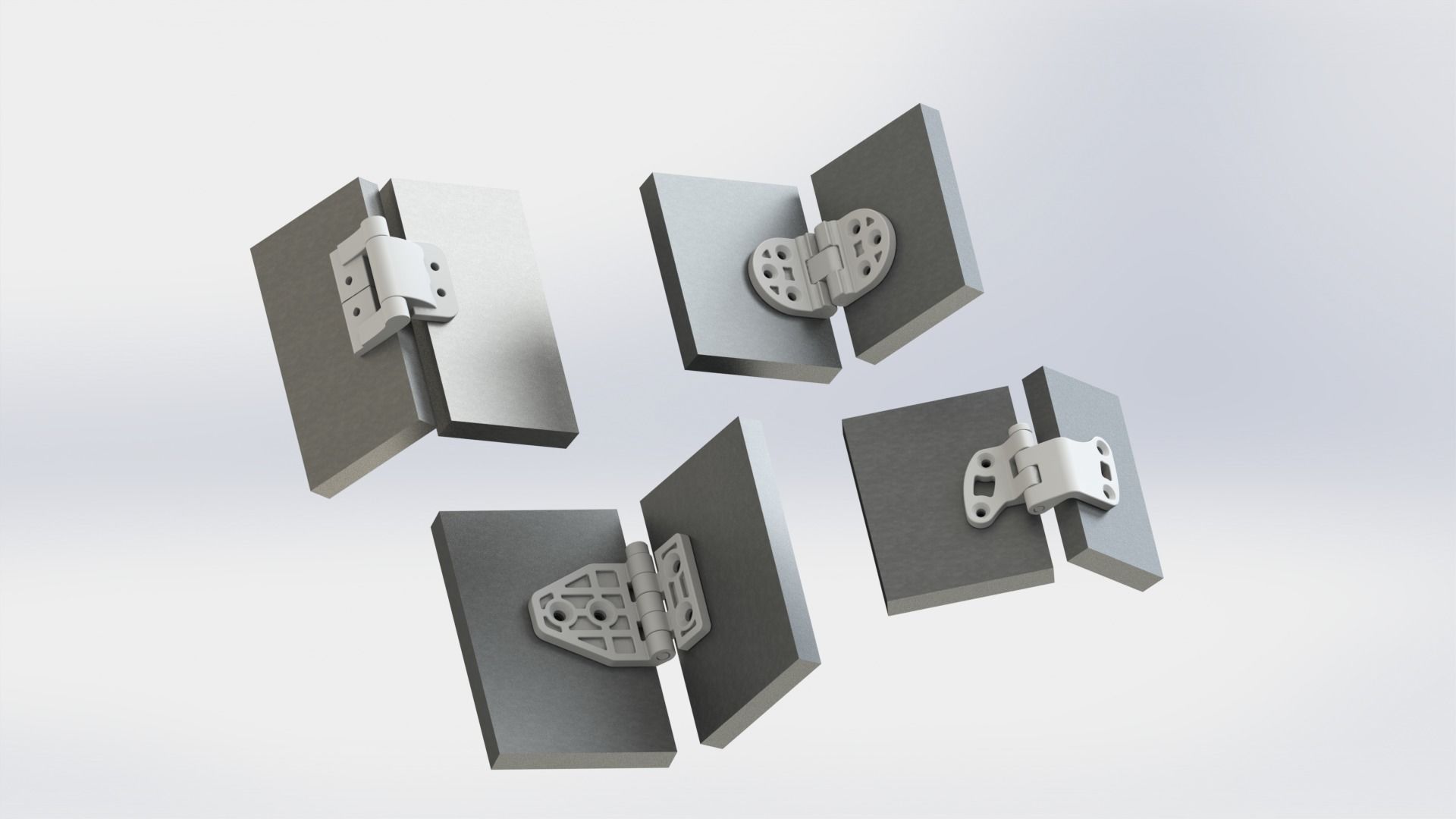 Hinges set of door 3D print model_2