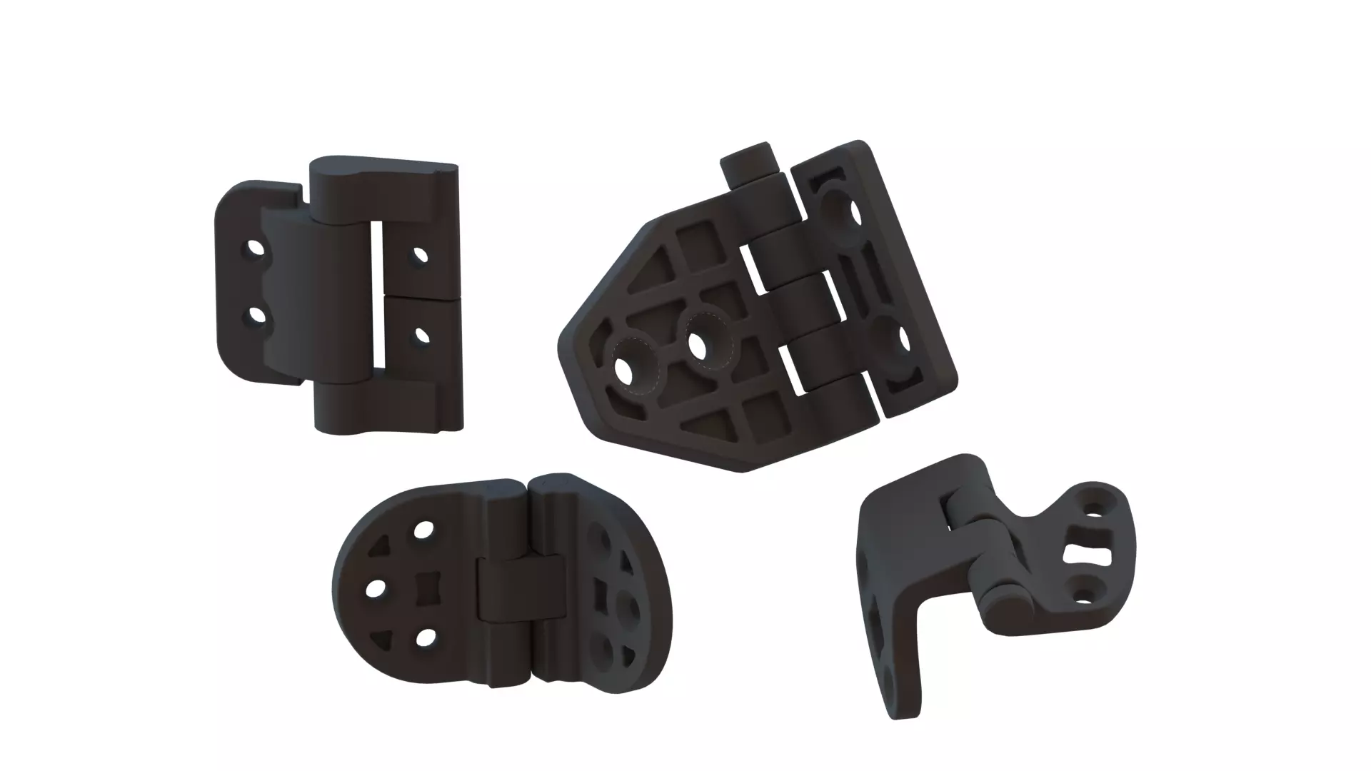 Hinges set of door 3D print model_0