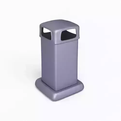 Grey Colored Public Trash Recepticle 3D model Grey Colored Public Trash Recepticle 3D model