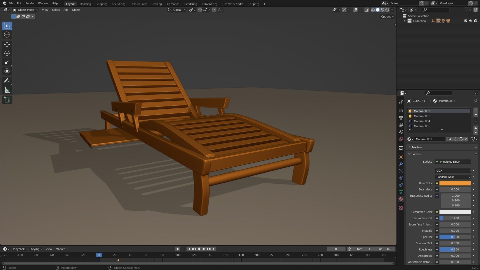 Beach Chair 3D model_12