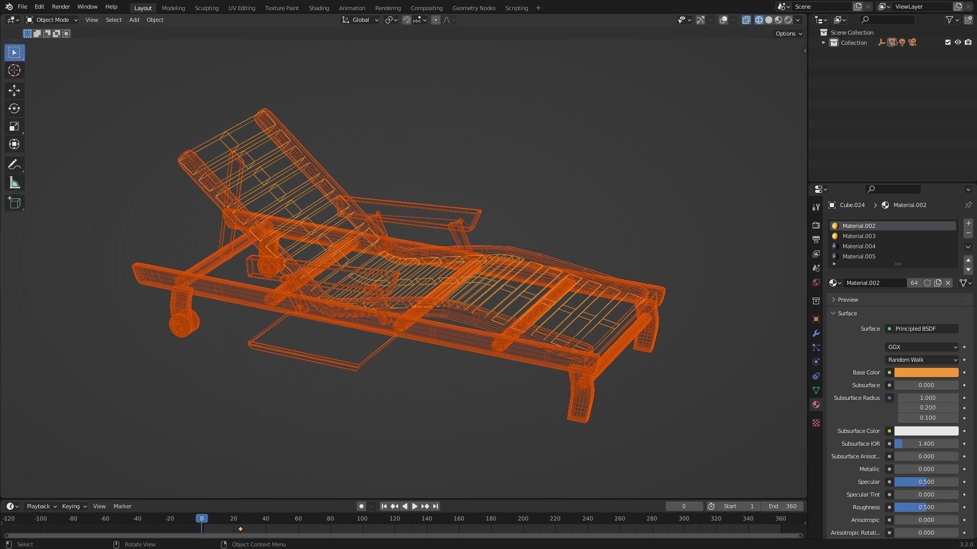 Beach Chair 3D model_11