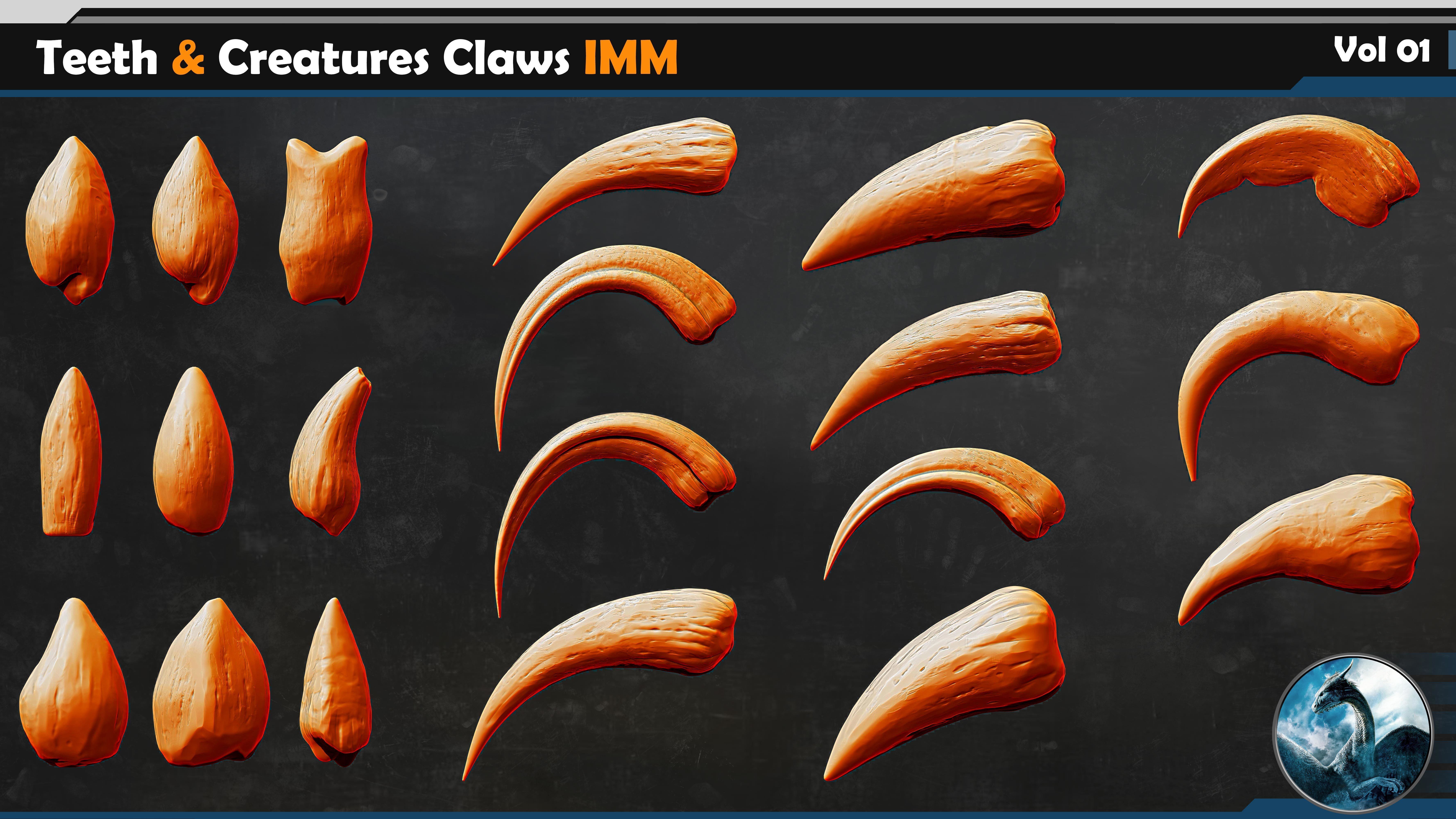 80 Teeth - Creatures Claws IM-Vol 01 3D model_5