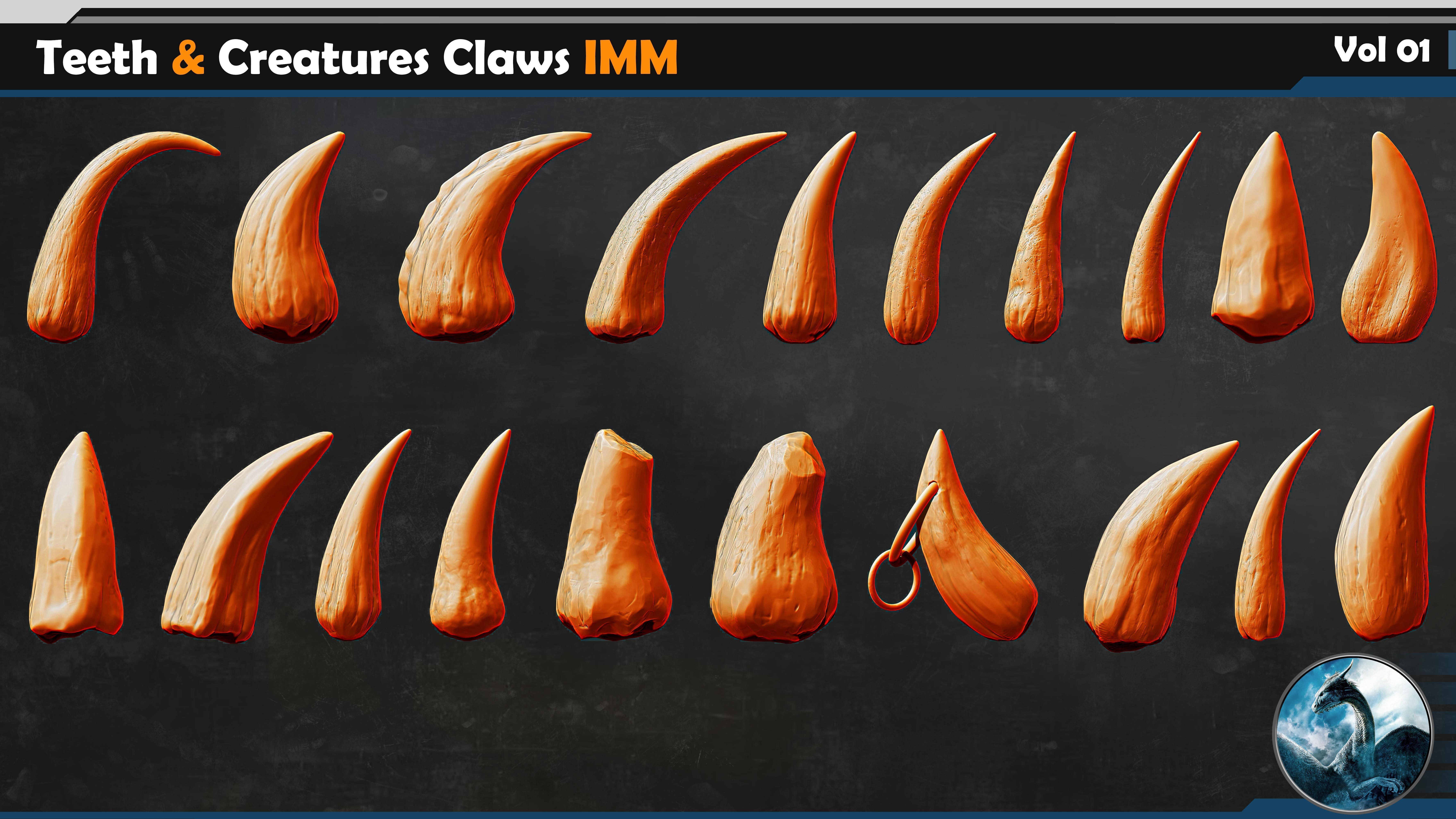 80 Teeth - Creatures Claws IM-Vol 01 3D model_3