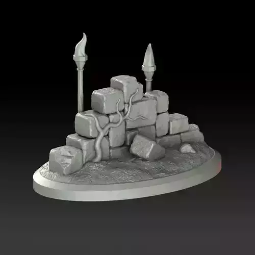 Wall Ruins Terrain Piece  3D print model