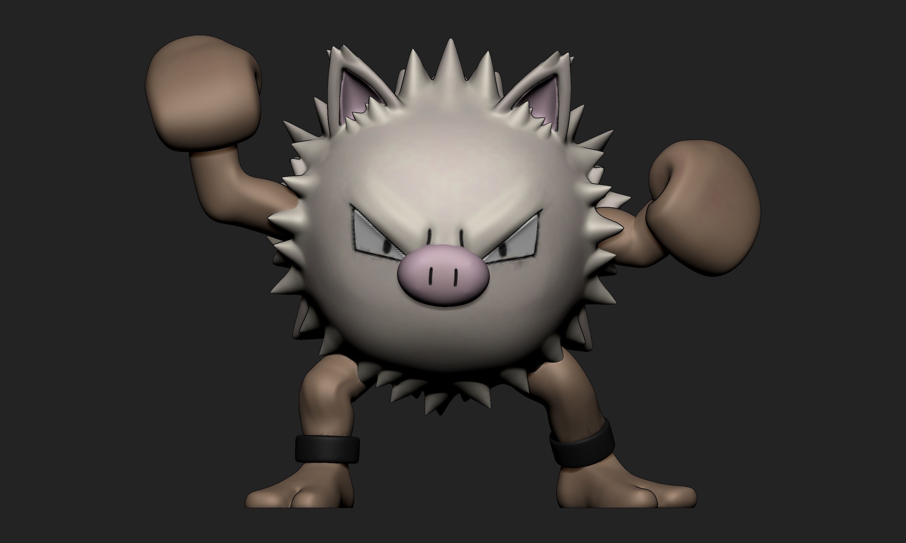 Pokemon - Mankey and Primeape with 2 poses each 3D print model_14
